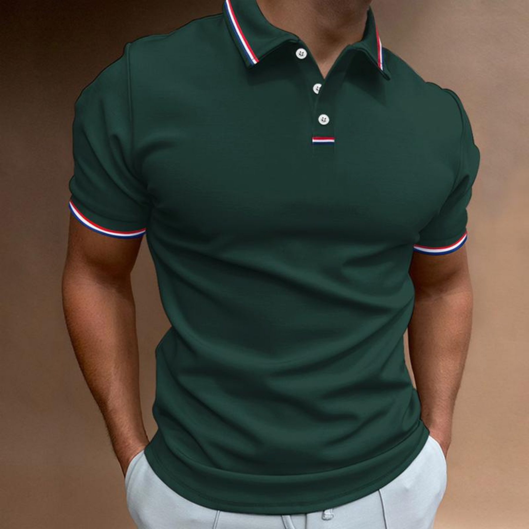 Joseph | Men's Stripe Collar Button Up Polo Shirt