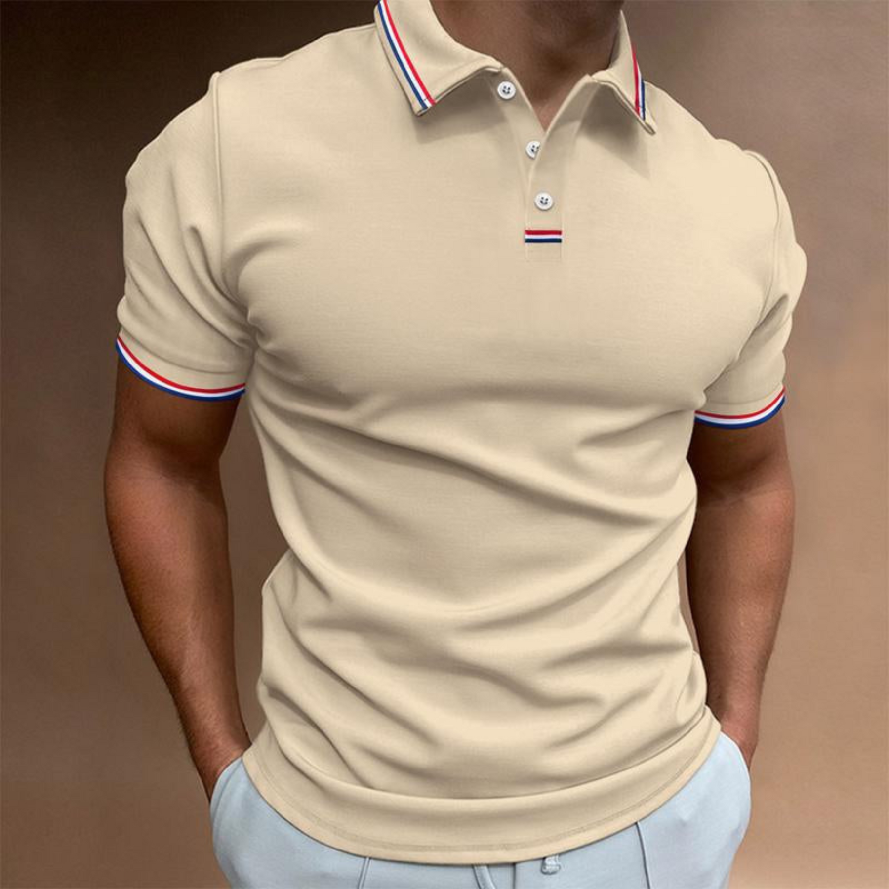 Joseph | Men's Stripe Collar Button Up Polo Shirt