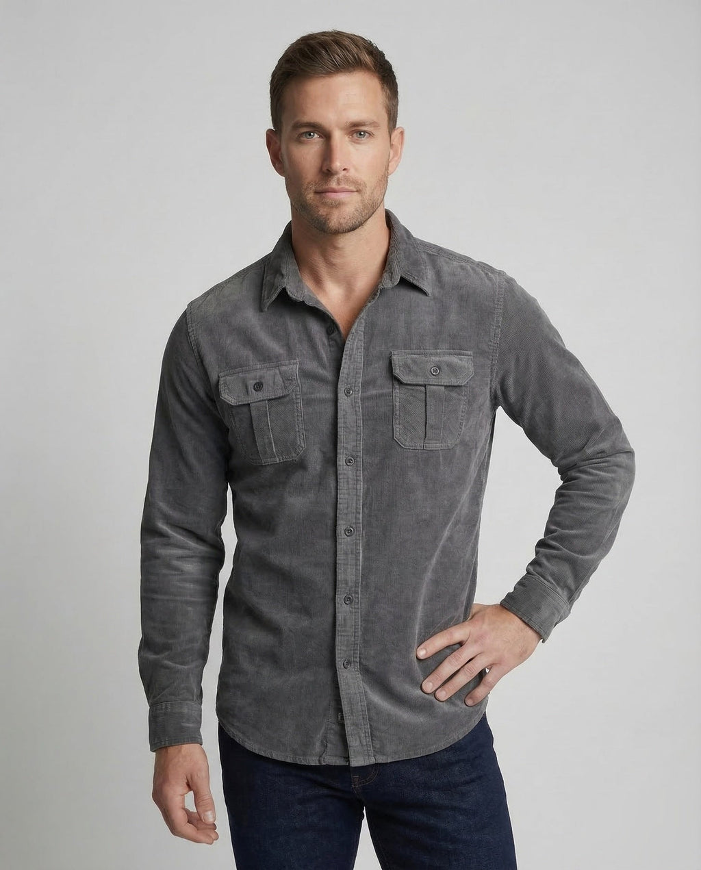 Ambrose | Men's Long Sleeve Button Front Dress Shirt