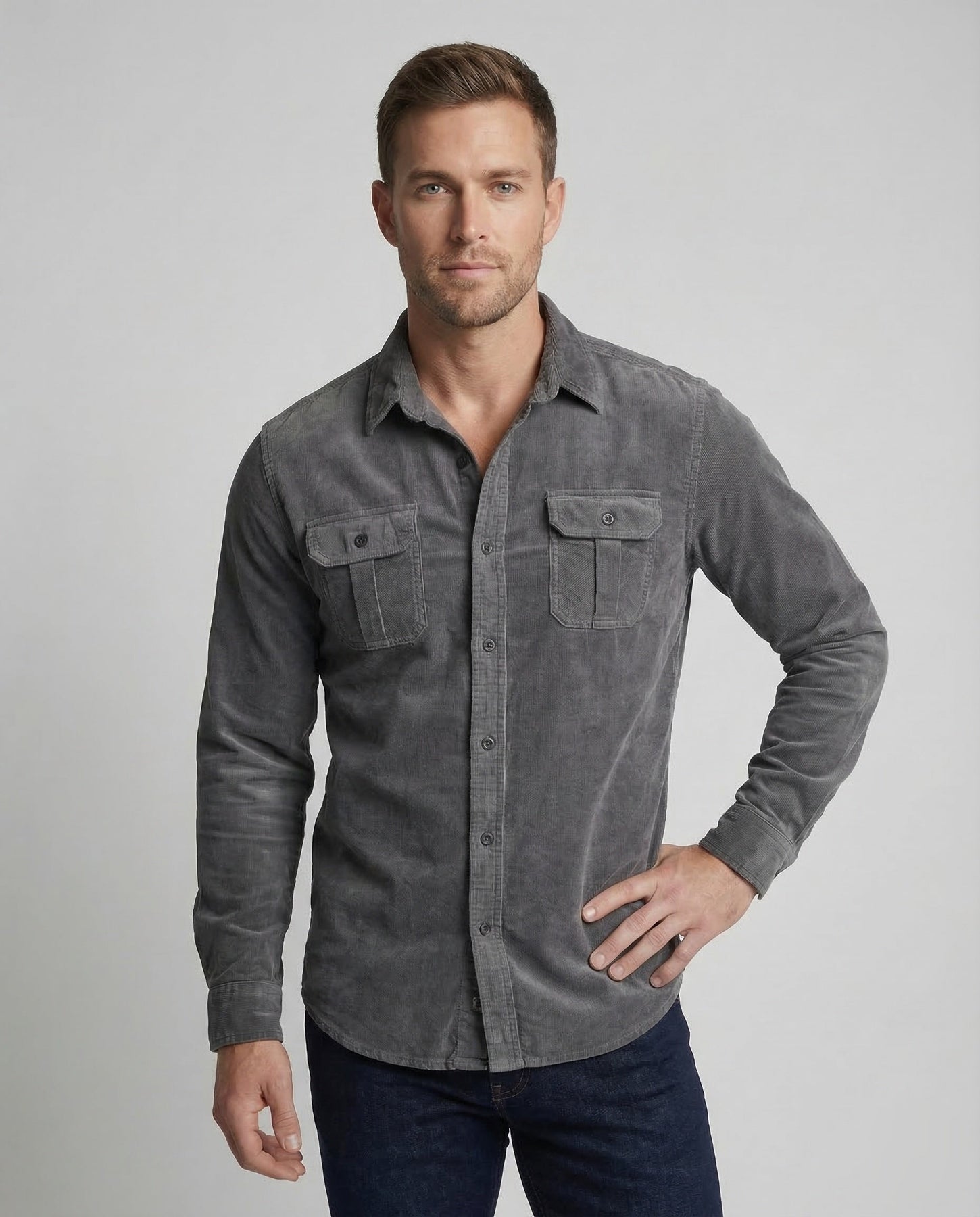 Ambrose | Men's Long Sleeve Button Front Dress Shirt