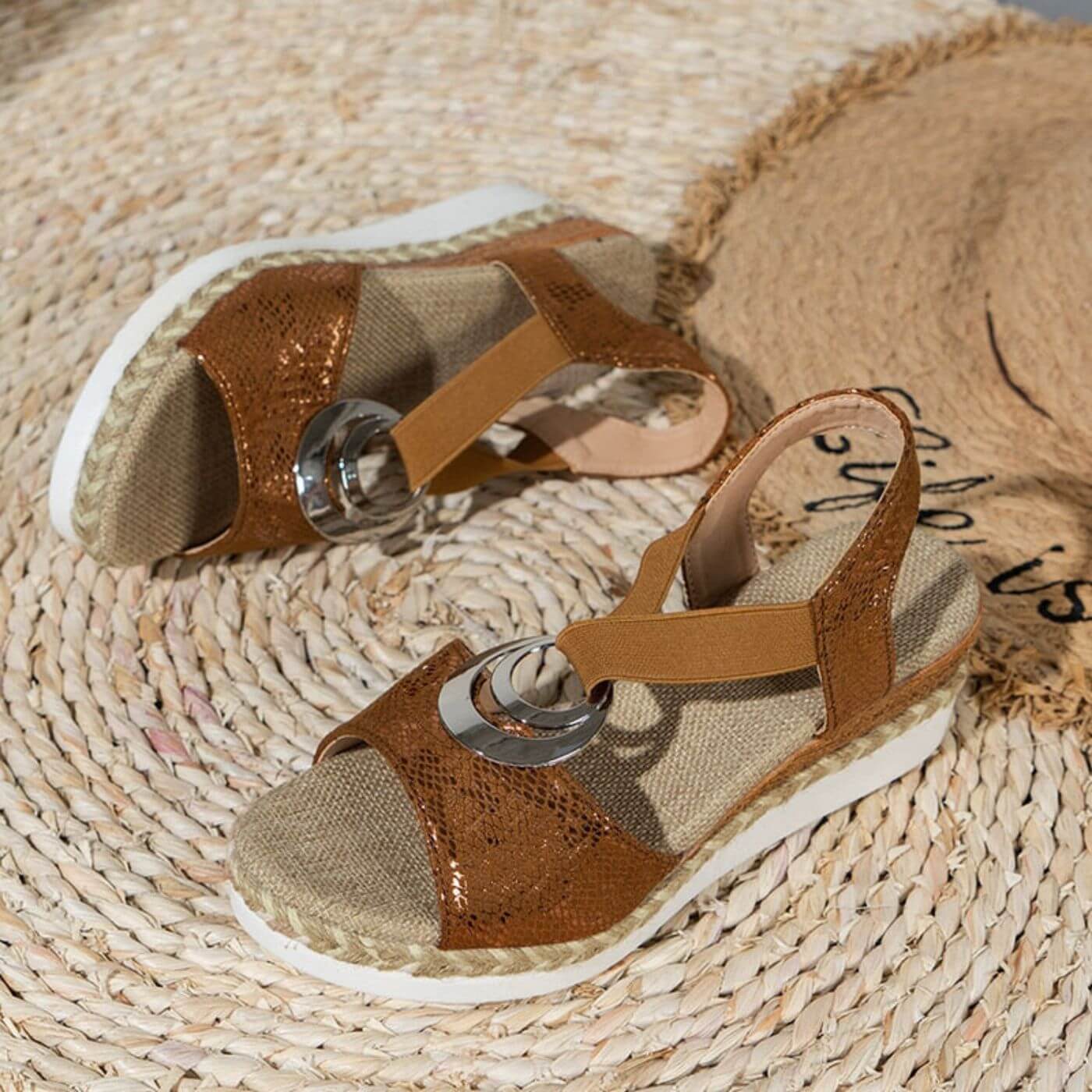 Josie | Women's Platform Wedge Round Toe Summer Sandals
