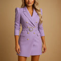 Journey | Women's Double Breasted V Neck Blazer Mini Dress