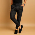 Judith | Men's Check Pattern Mid Rise Slim Fit Dress Pants