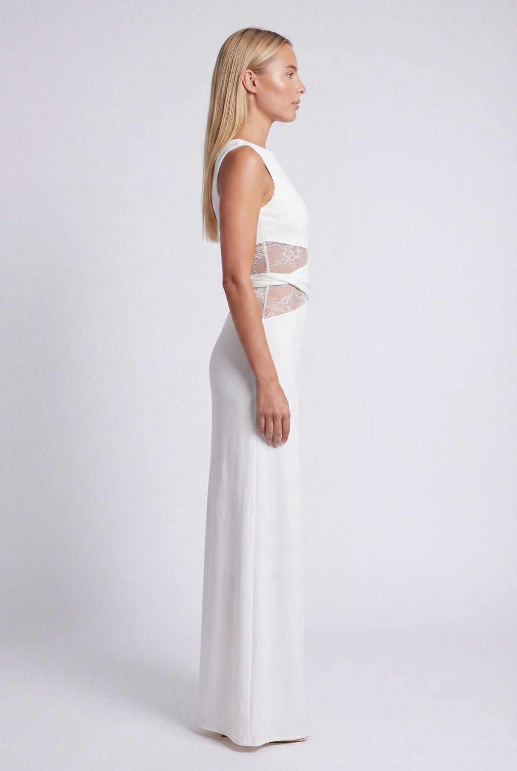 Justine | Women's Fitted Round Neck Wedding Maxi Dress