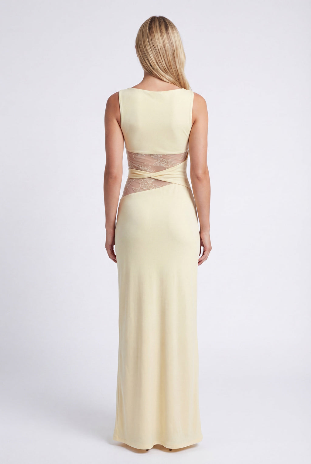 Justine | Women's Fitted Round Neck Wedding Maxi Dress