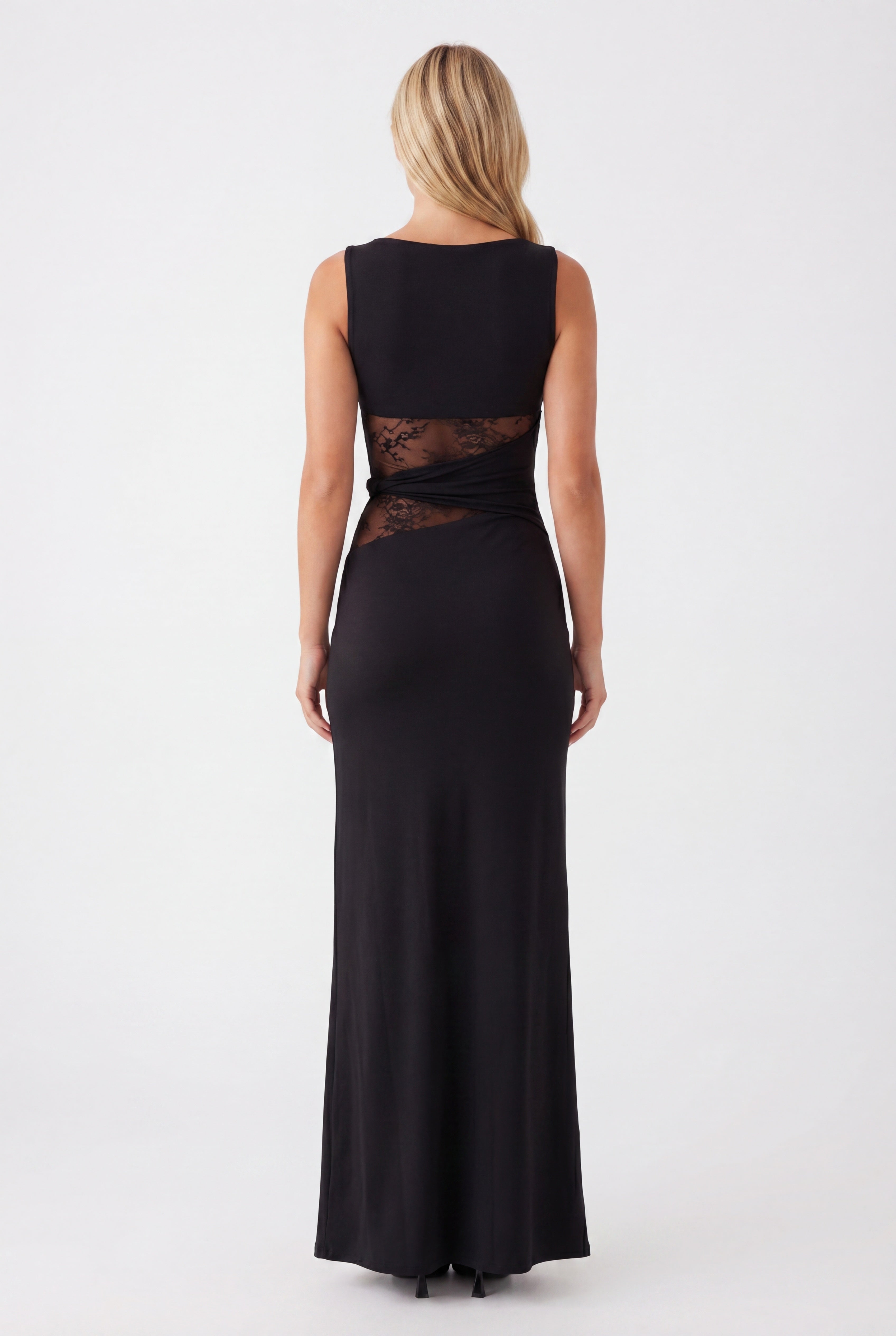 Justine | Women's Fitted Round Neck Wedding Maxi Dress