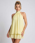 Kamryn | Women's Layered Halter Neck Sleeveless Mini Dress