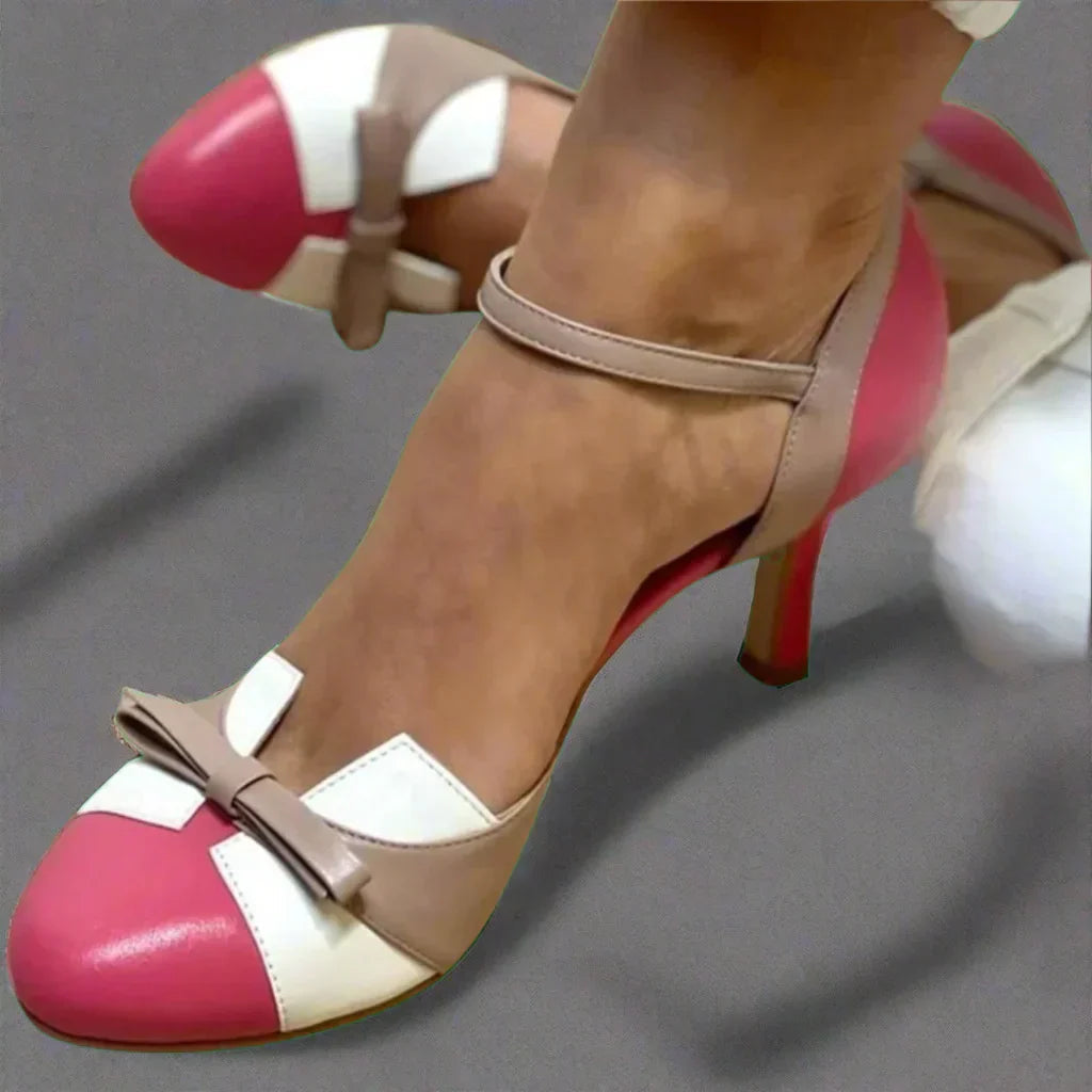 Katelyn | Women's Pointed Toe Ankle Strap Bow Detail Heels