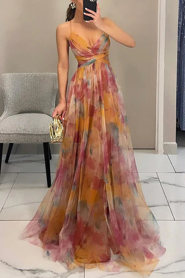 Katherine | Women’s V Neck Floral Wedding Guest Maxi Dress