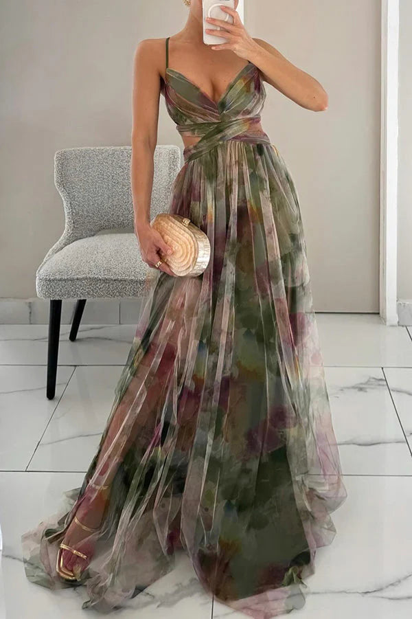 Katherine | Women’s V Neck Floral Wedding Guest Maxi Dress