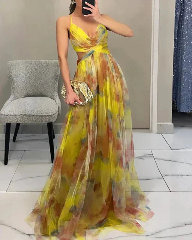Katherine | Women’s V Neck Floral Wedding Guest Maxi Dress