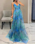 Katherine | Women’s V Neck Floral Wedding Guest Maxi Dress