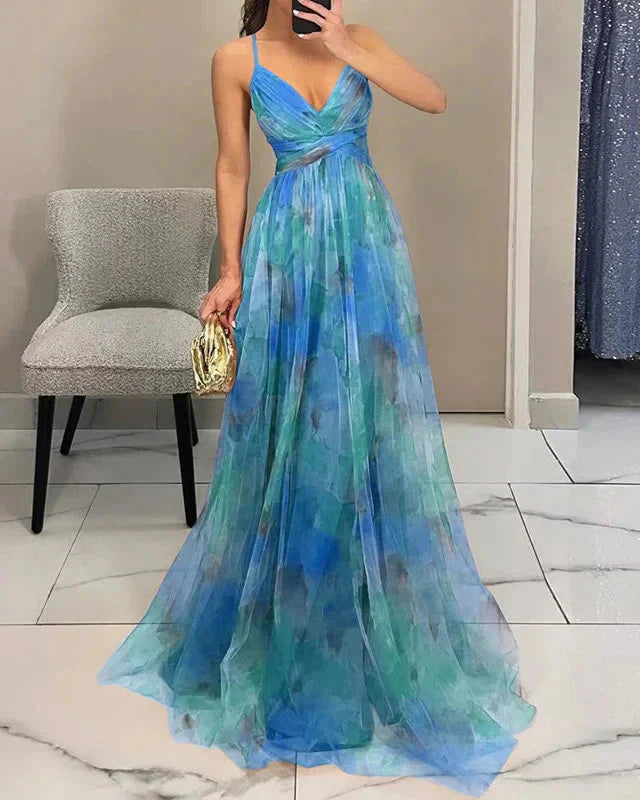 Katherine | Women’s V Neck Floral Wedding Guest Maxi Dress