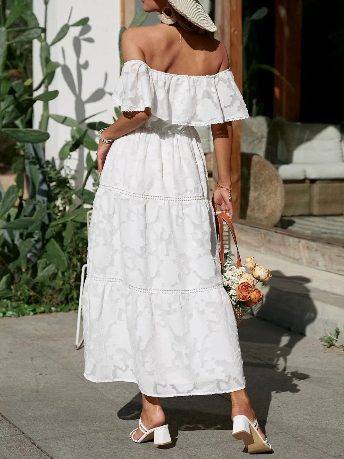Kathryn | Women's Off Shoulder Tiered A Line Wedding Guest Dress