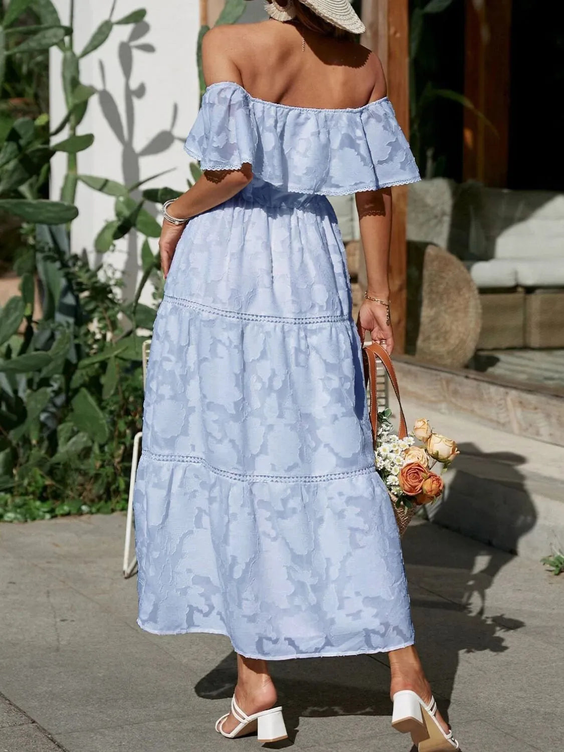 Kathryn | Women's Off Shoulder Tiered A Line Wedding Guest Dress