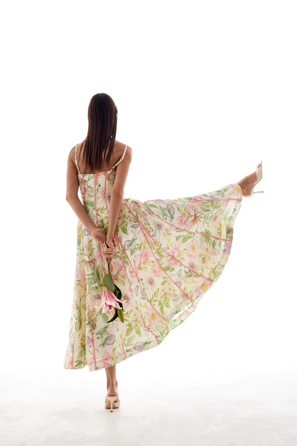 Kayleigh | Women’s Strappy Open Back Fitted Waist Midi Dress