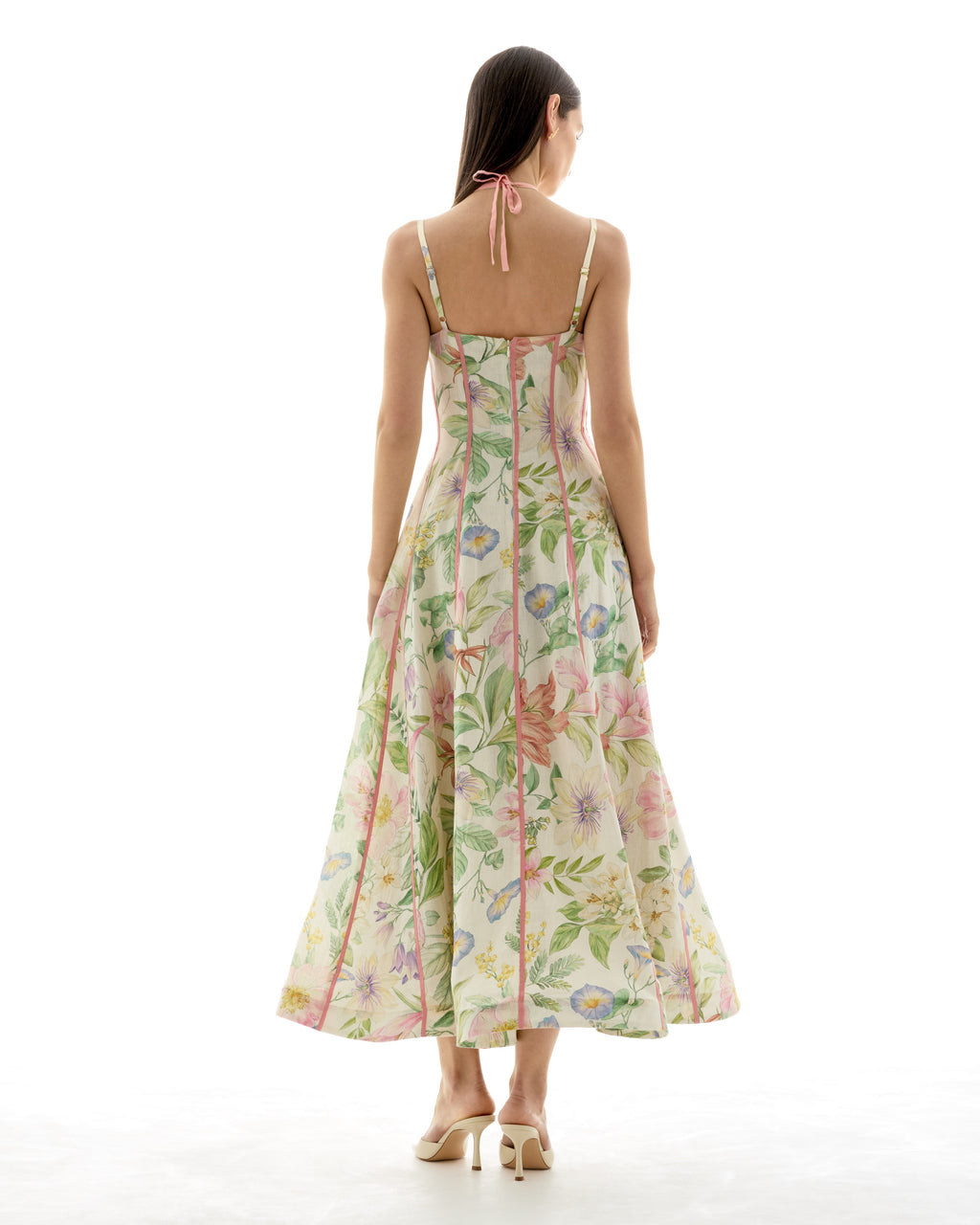 Kayleigh | Women’s Strappy Open Back Fitted Waist Midi Dress