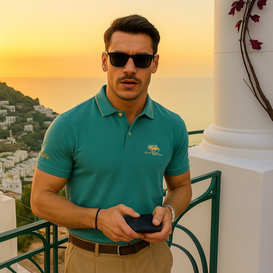 Kenneth | Men’s Collared Button Short Sleeve Polo Shirt