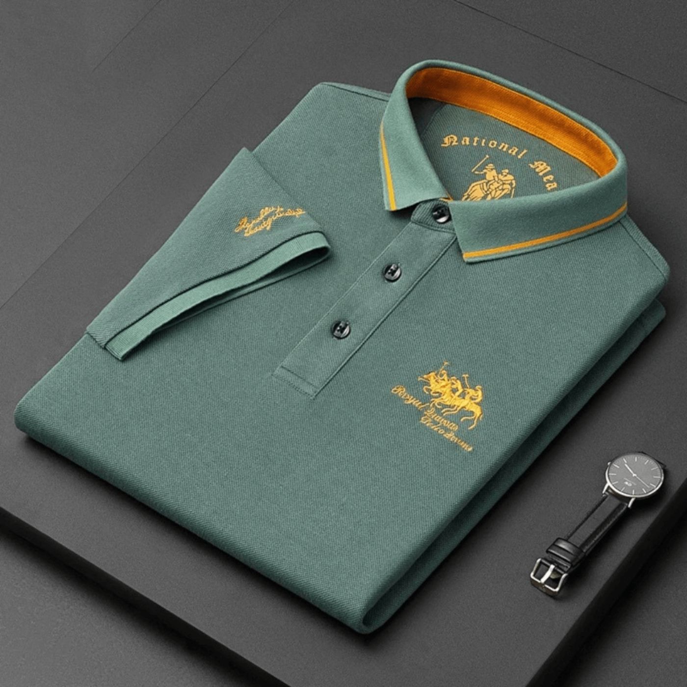 Kenneth | Men’s Collared Button Short Sleeve Polo Shirt