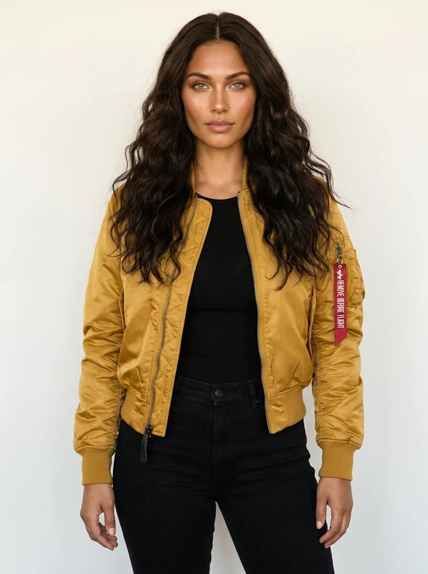 Krista | Women’s Long Sleeve Zip Front Pockets Bomber Jacket