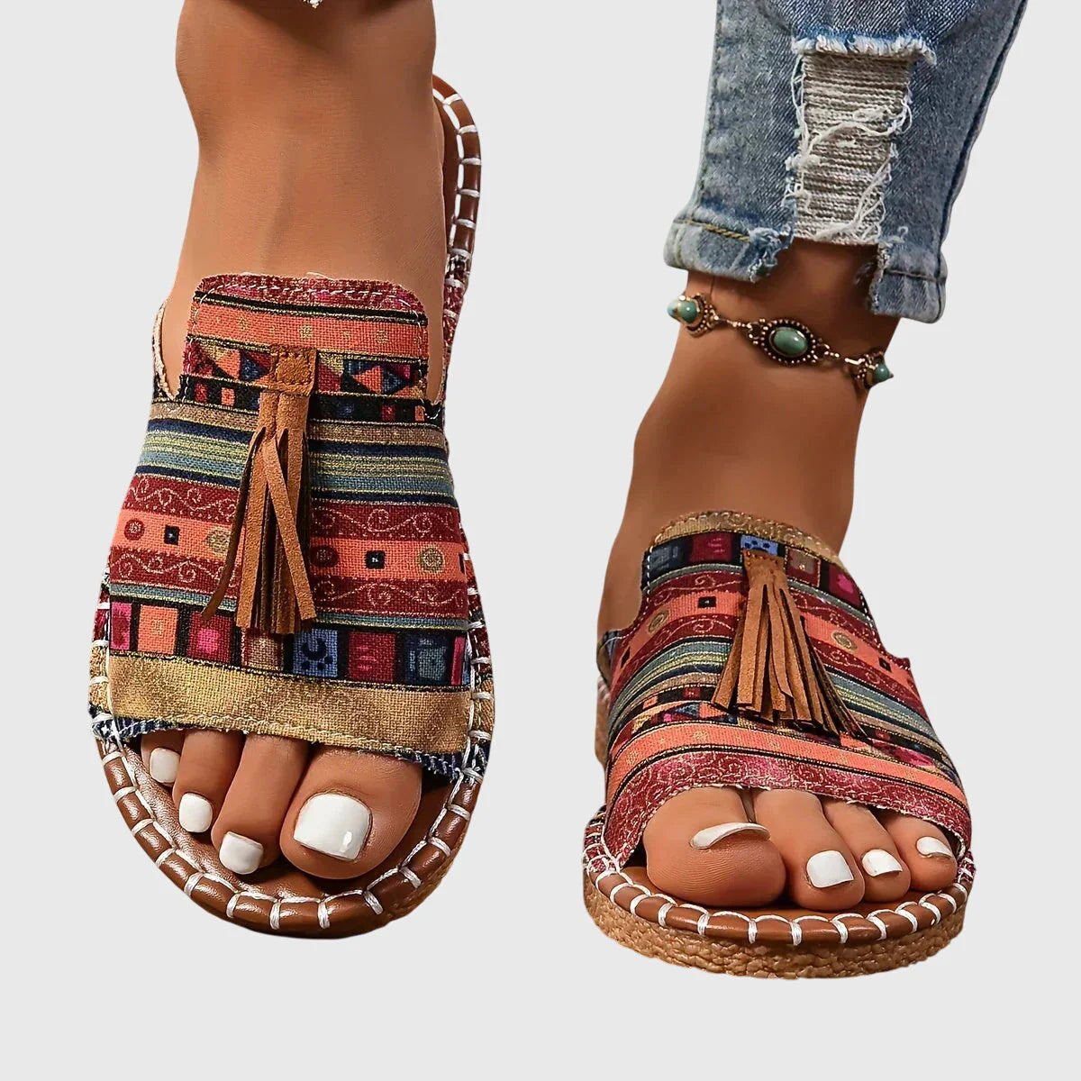 Kristen | Women's Open Back Round Toe Slip On Summer Slides