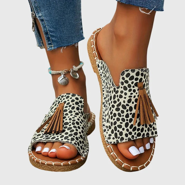 Kristen | Women's Open Back Round Toe Slip On Summer Slides