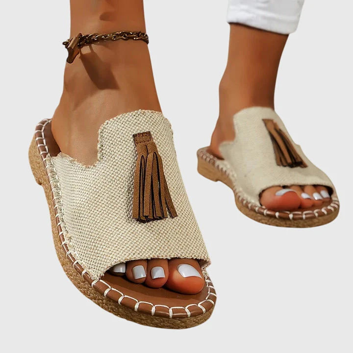 Kristen | Women's Open Back Round Toe Slip On Summer Slides