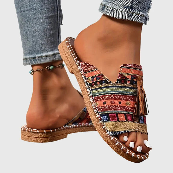 Kristen | Women's Open Back Round Toe Slip On Summer Slides
