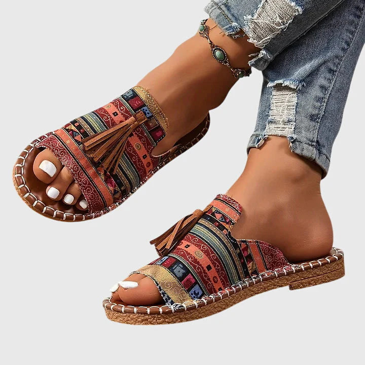 Kristen | Women's Open Back Round Toe Slip On Summer Slides