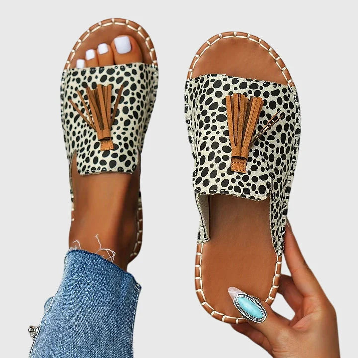 Kristen | Women's Open Back Round Toe Slip On Summer Slides