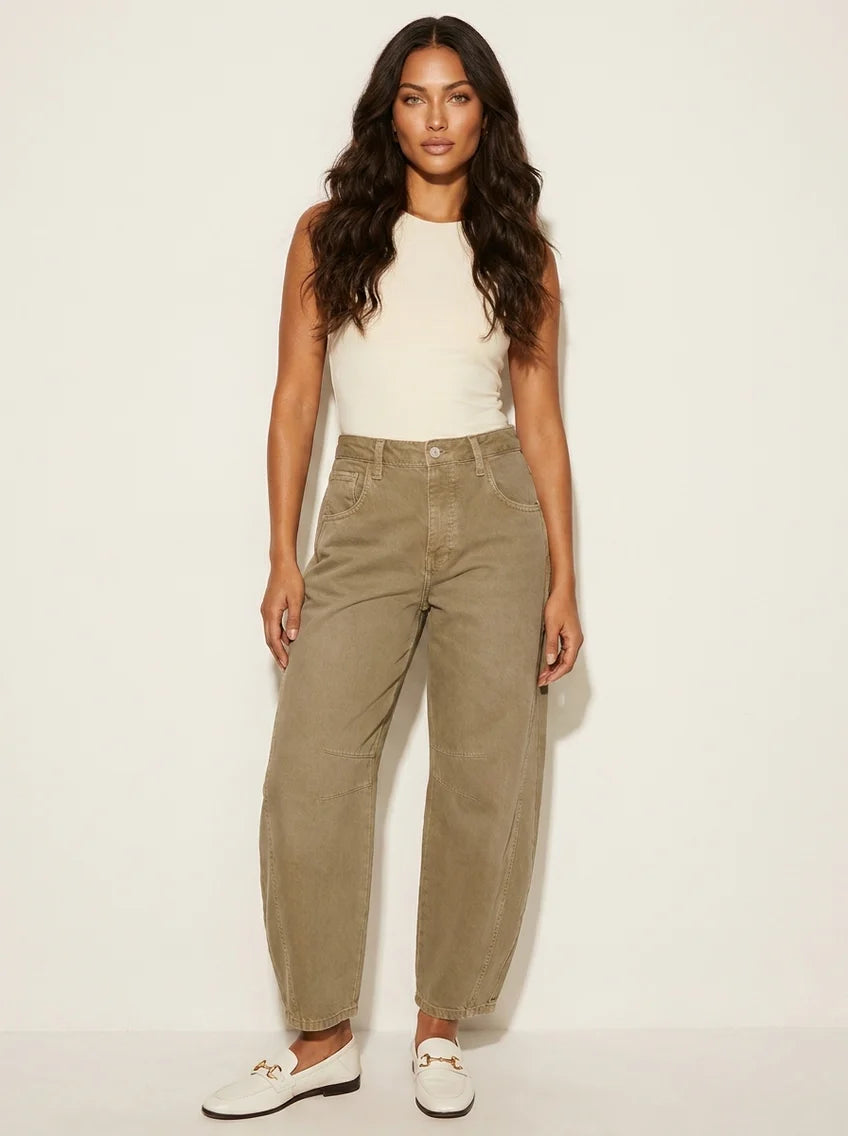 Lacey | Women’s Mid Rise Front Pockets Wide Leg Denim Jeans