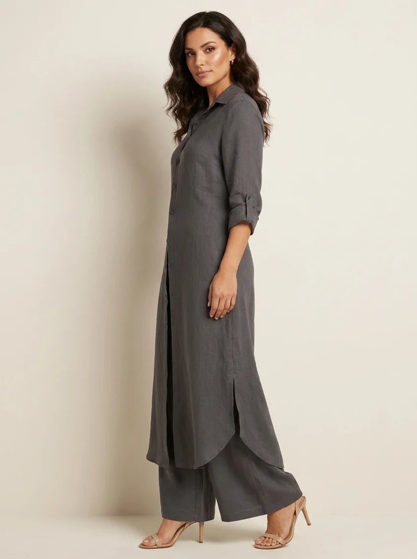 Laurie | Women’s Long Sleeve Collared Button Front Two Piece Set