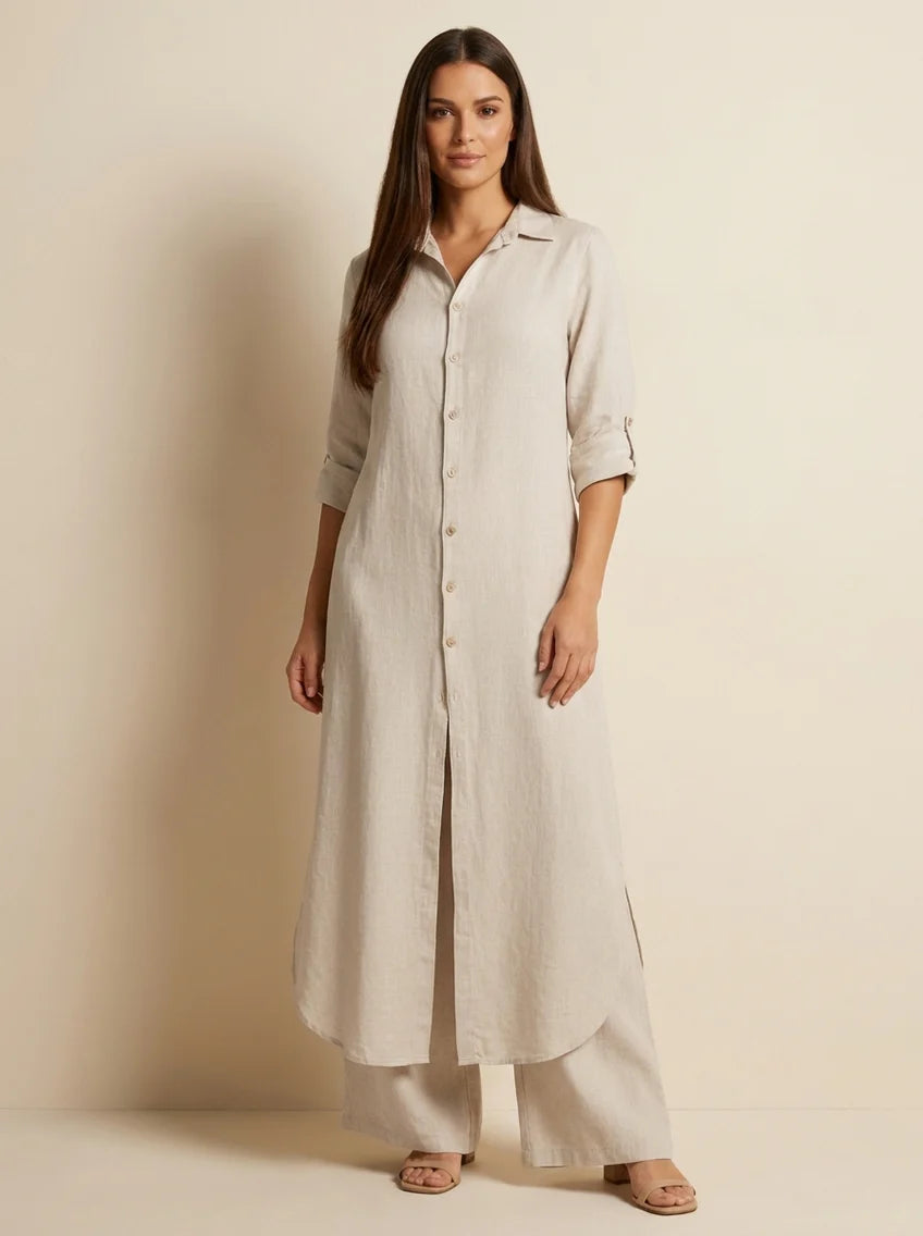 Laurie | Women’s Long Sleeve Collared Button Front Two Piece Set