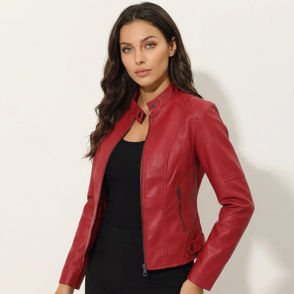 Laverne | Women’s Long Sleeve Zip Front Fitted Pockets Jacket