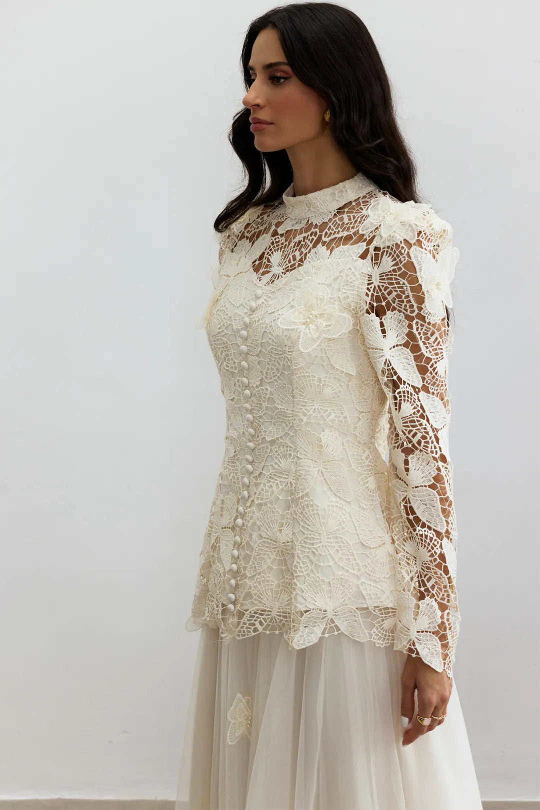 Leah | Women’s High Neck Long Sleeve Butterfly Flowy Two Piece Set