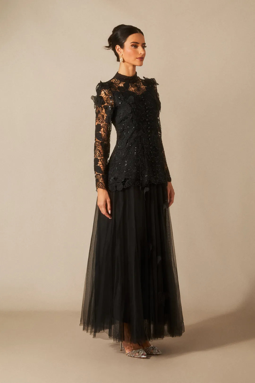 Leah | Women’s High Neck Long Sleeve Butterfly Flowy Two Piece Set