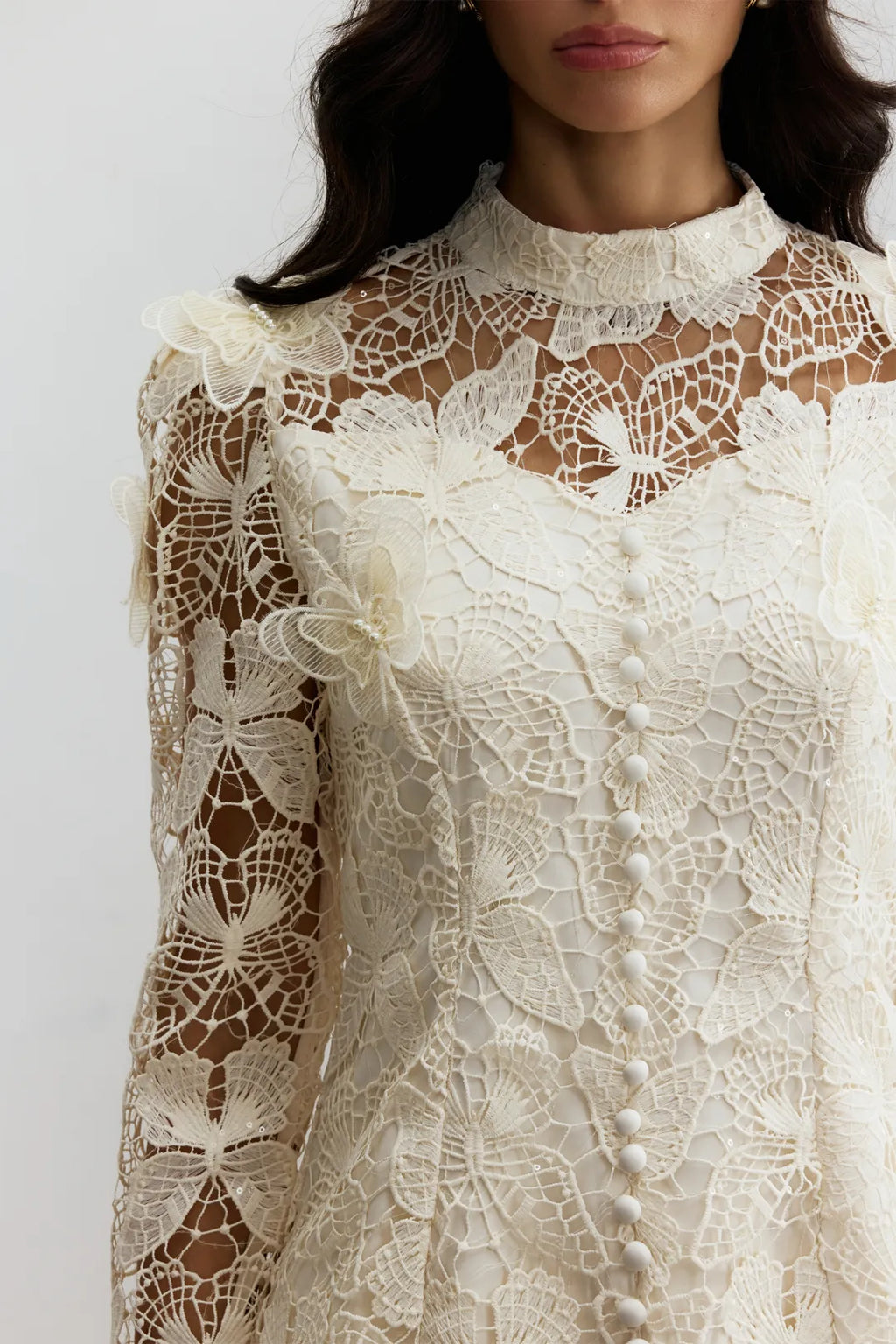 Leah | Women’s High Neck Long Sleeve Butterfly Flowy Two Piece Set