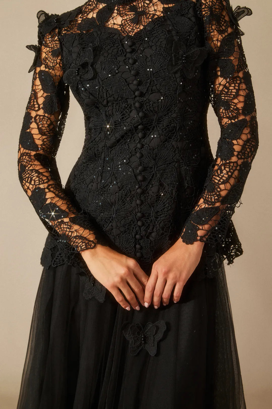 Leah | Women’s High Neck Long Sleeve Butterfly Flowy Two Piece Set