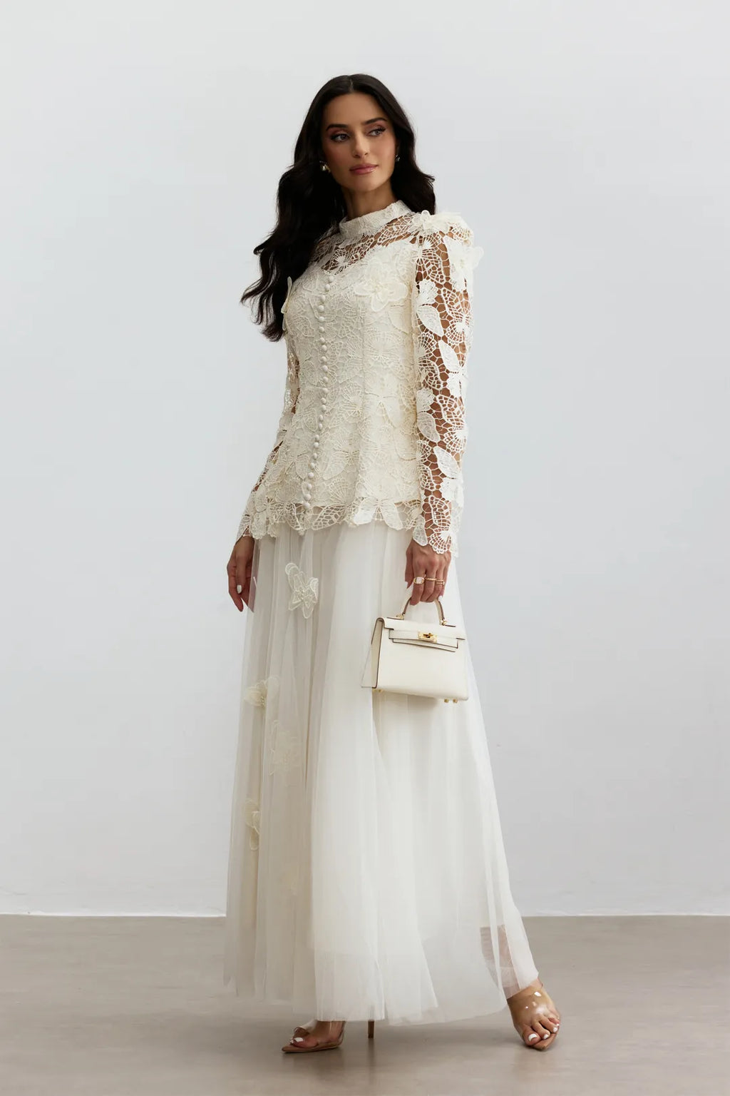 Leah | Women’s High Neck Long Sleeve Butterfly Flowy Two Piece Set