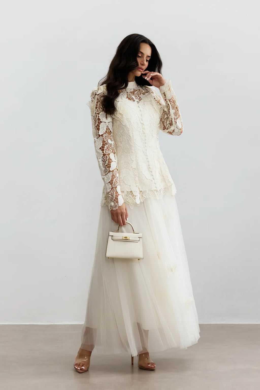 Leah | Women’s High Neck Long Sleeve Butterfly Flowy Two Piece Set