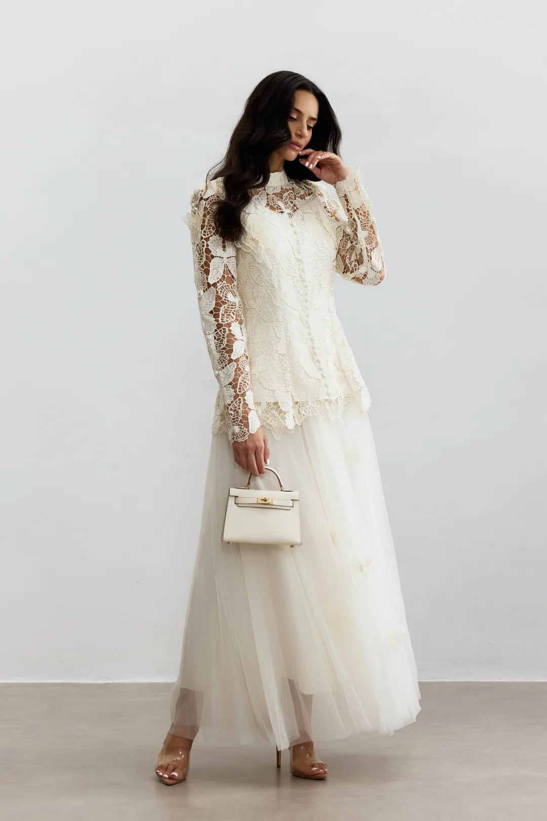 Leah | Women’s High Neck Long Sleeve Butterfly Flowy Two Piece Set