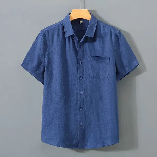 Liam | Men’s Short Sleeve Linen Look Pocket Shirt