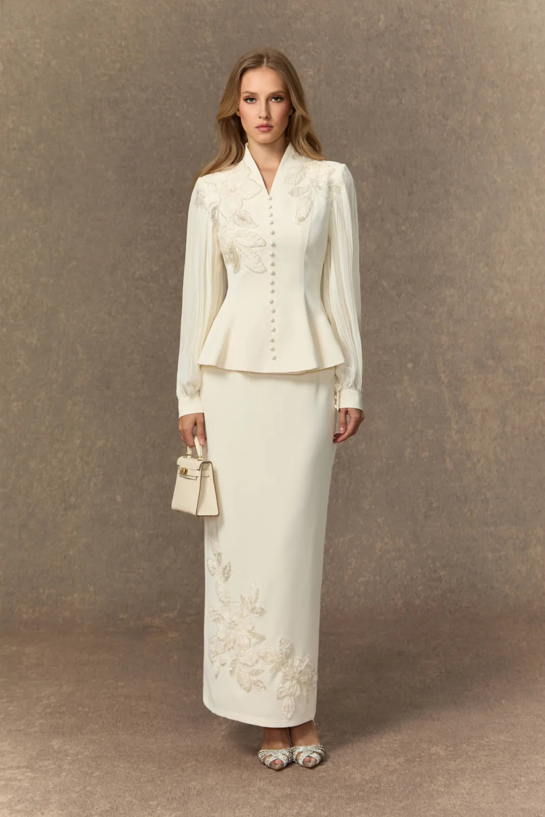 Lilian | Women’s Pleated Long Sleeve High Neck Two Piece Set
