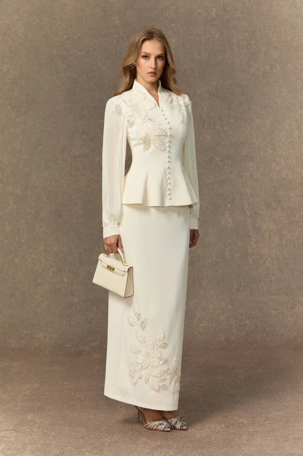 Lilian | Women’s Pleated Long Sleeve High Neck Two Piece Set