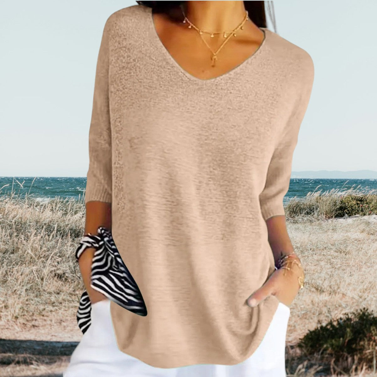 Lily | Women’s Short Sleeve V Neck Summer Blouse