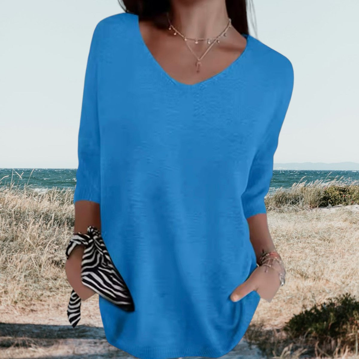 Lily | Women’s Short Sleeve V Neck Summer Blouse