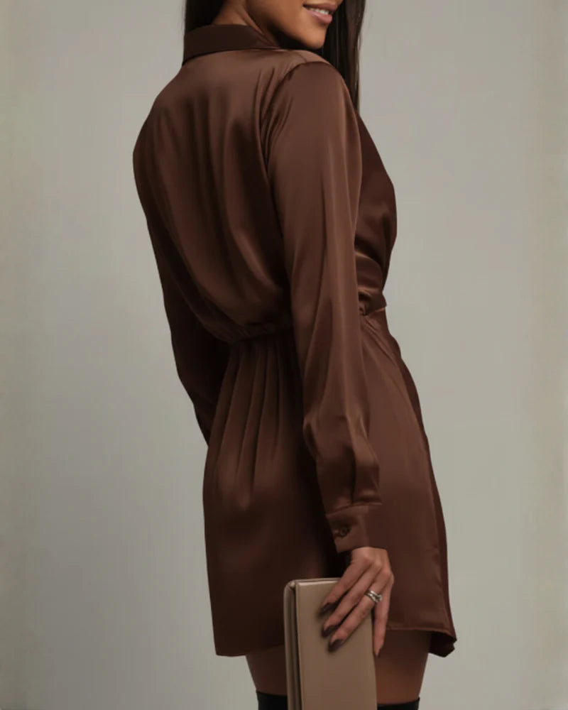 Lily | Women’s Long Sleeves V Neck Mini Dress