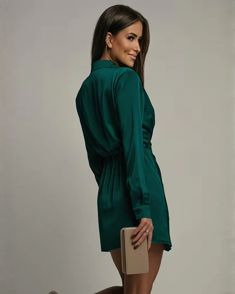 Lily | Women’s Long Sleeves V Neck Mini Dress