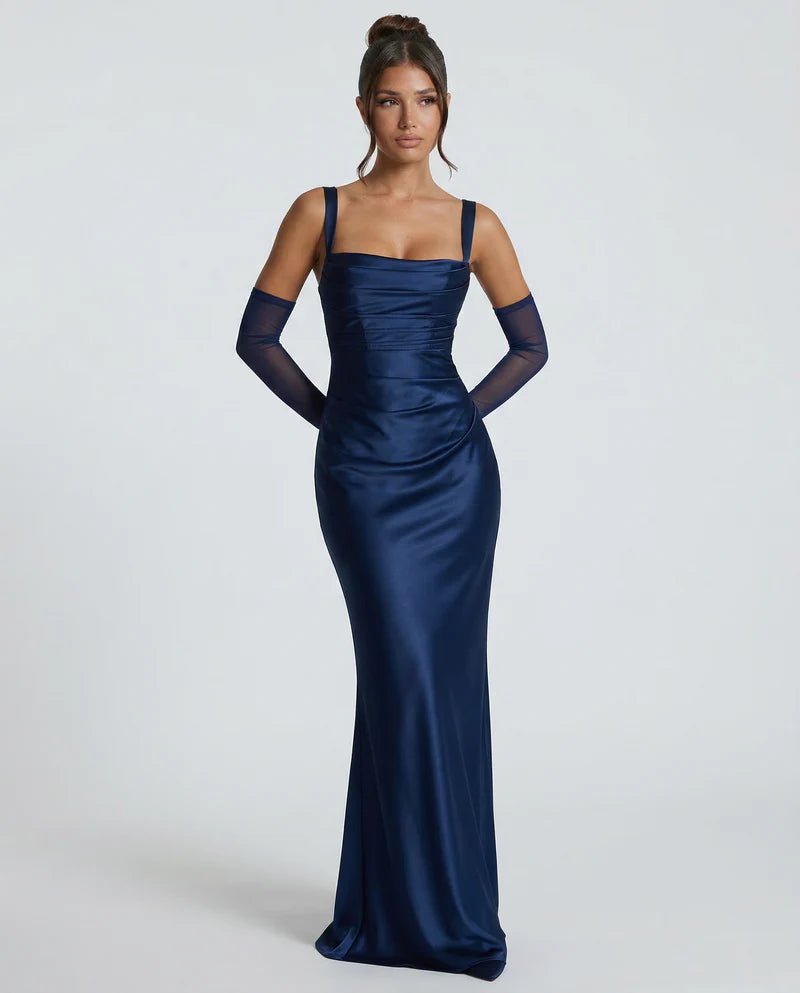 Linda | Women’s Square Neck Backless Wedding Guest Dress