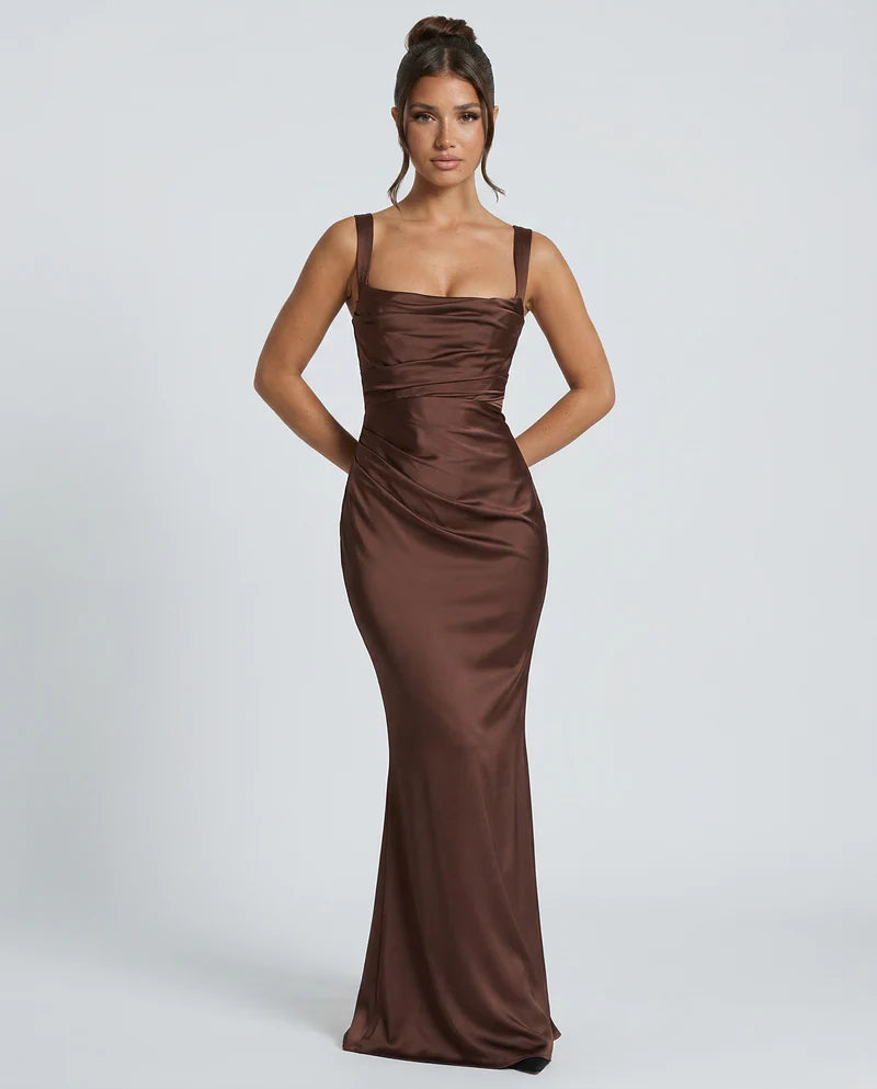 Linda | Women’s Square Neck Backless Wedding Guest Dress